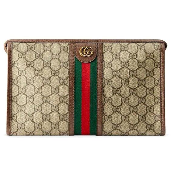 NEW Gucci Ophidia Wash Travel Clutch Pouch GG Zip Bag Box AUTHENTIC! - Picture 1 of 15